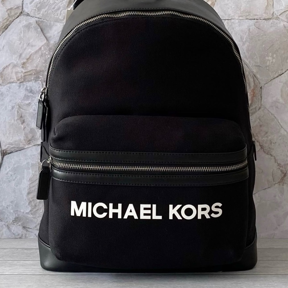 Michael Kors Cooper Black and White Logo Backpack - Picture 2 of 8